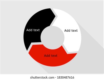 Plantilla de infografía creativa con 3 partes usadas para información y presentación de negocios 