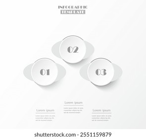 Creative infographic template with 3 steps, options, parts or processes.
