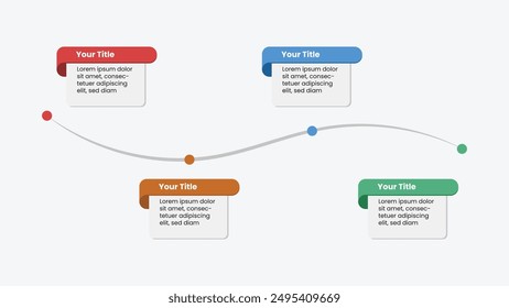 Creative infographic template with 4 options. Business presentation design, modern corporate workflow.