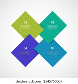 Creative infographic template with 4 steps, options, parts or processes.