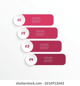 Creative infographic template with 4 steps, options, parts or processes. Presentation of teamwork or business processes.