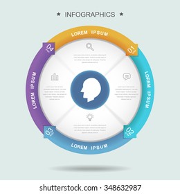creative infographic template design with pie chart 