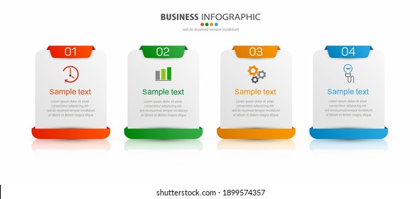 Creative  infographic template with icons and 4 options or steps for business