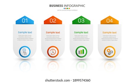Creative  infographic template with icons and 4 options or steps for business