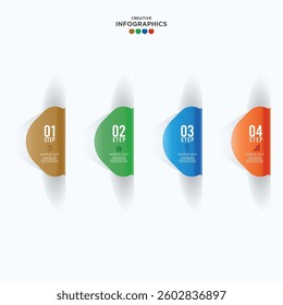 Creative infographic template with icons and 4 steps