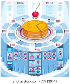 Creative infographics concept, piece of pie idea,vector illustration.
