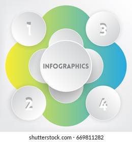 creative infographics design with beautiful background. Modern and stylish vector illustration for business presentations, process and steps.