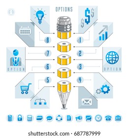 Creative infographics elements, pencil idea,vector illustration.