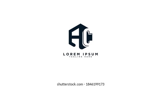 Creative initial AC CA logo icon design business branding elements