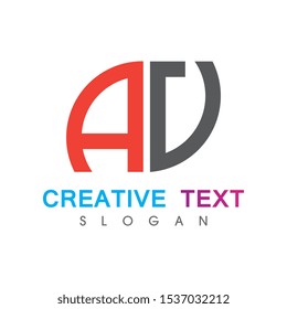 Creative initial AD logo. Abstract business design template