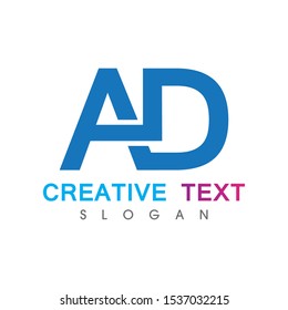 Creative initial AD logo. Abstract business design template