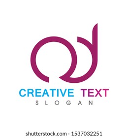 Creative initial AD logo. Abstract business design template