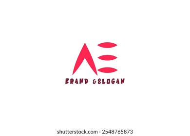 Creative initial AE logo design featuring bold, abstract elements. Perfect for branding, emblems, and signatures. Modern and professional alphabet AE logo for unique identity.