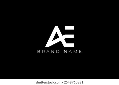 Creative initial AE logo design featuring bold, abstract elements. Perfect for branding, emblems, and signatures. Modern and professional alphabet AE logo for unique identity.