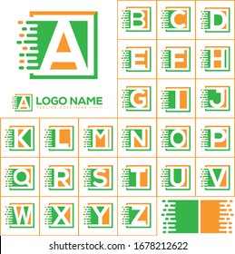 Creative initial A-Z  all letter tech linked logo design template suitable for company logo, print, digital, icon, apps, and other marketing material purpose