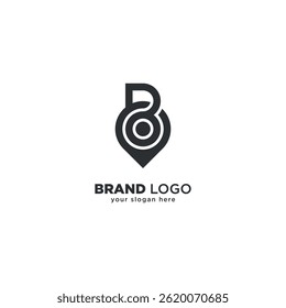 Creative Initial B Letter with Location Mark - Logo Design Concept.