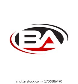 creative initial BA Letter combined Logo Design vector graphic symbol sign element