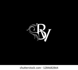 creative initial BV letter luxury flourishes ornament logo vector