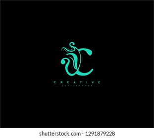 creative initial C letter luxury modern flourishes ornament logo