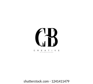 Creative Initial CB Letter Organic Plant Stylish Monogram Logotype