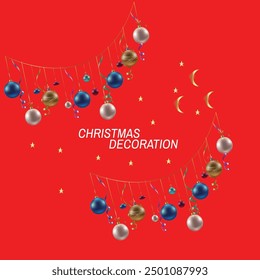 Diseño creativo del logotipo de la decoración de la Navidad inicial con la Plantilla moderna del Vector del negocio. Diseño de logotipo de monograma de decoración de Navidad aislado creativo con nuevo diseño de Anuncio de Navidades