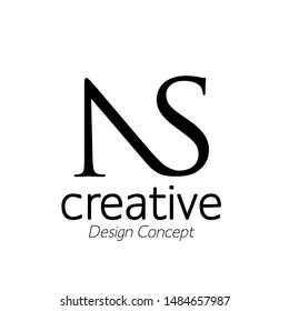 creative initial connected letters ns logo monogram style