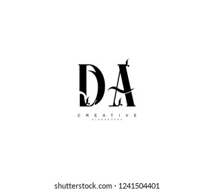 Creative Initial DA Letter Organic Plant Stylish Monogram Logotype