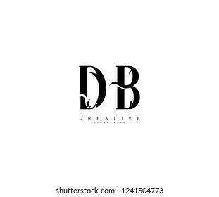 Creative Initial DB Letter Organic Plant Stylish Monogram Logotype