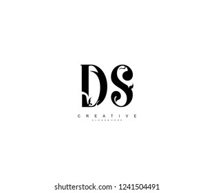 Creative Initial DS Letter Organic Plant Stylish Monogram Logotype