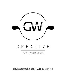 creative initial DW letter logo design with circle element. DW letter logo design vector illustration template