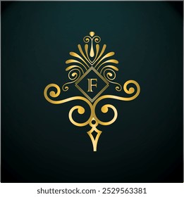 kreatives erstklassiges Logo-Design mit luxuriösem Design und moderner Business-Vektor-Vorlage. kreative neue f Monogramm-Logo, königliches Logo-Design mit goldener Farbe