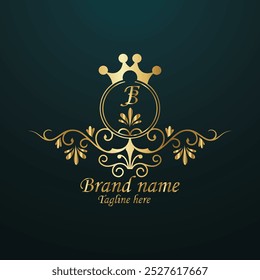 CREATIVE INITIAL FB LATTER LOGO DESIGN WITH MODREN BUSINESS  VECTOR TEMPLAED , NEW MONOGRAM FB LOGO ,WITH GOLDEN CLOR