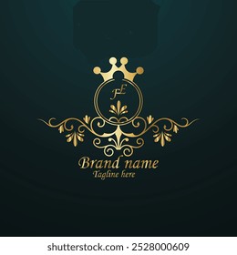 CREATIVE INITIAL FE LATTER LOGO DESIGN  WITH MODREN BUSINESS VECTOR , CREATIVE NEW  FE  MONOGRAM LATTER LOGO WITH GOLDEN CLOR