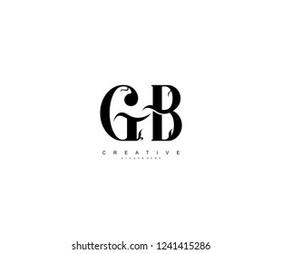 Creative Initial GB Letter Organic Plant Stylish Monogram Logotype