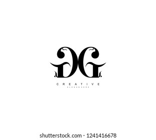 Creative Initial GG Letter Organic Plant Stylish Monogram Logotype