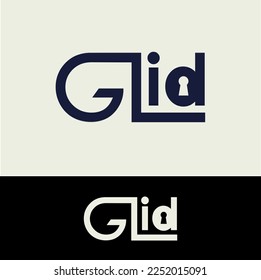 creative initial Glid typography logo design, letter GL logo, initial d logo, glide logo - vector illustration