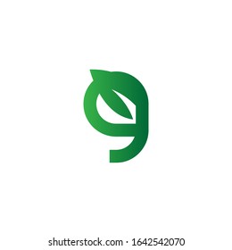 Creative initial green letter G with leaf logo. Vector design template elements for corporate identitiy, business company, eco application, posters, or card. Abstract leaves isolated on white.