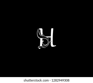 creative initial H letter luxury flourishes ornament logo vector