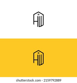 Creative initial HW letters Box House logo.It will be suitable for which company or brand name start those initial.