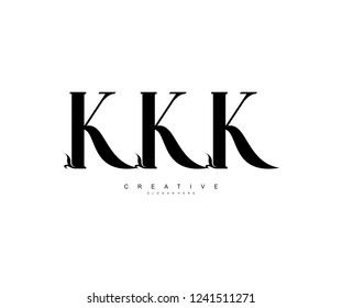Creative Initial KKK Letter Organic Plant Stylish Monogram Logotype