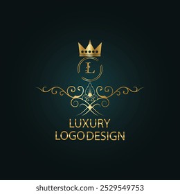 criativo inicial l último logotipo design com luxo l moderno modelo de vetor de negócios. criativo novo l monograma mais tarde, real logotipo design com cor dourada