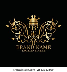 creative  initial  latter b logo design with modern business vector template.  creative isolated b monogram logo design with new latter logo golden color and black background . design of elements 