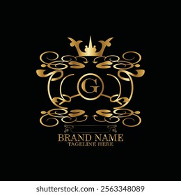 creative  initial  latter g logo design with modern business vector template.  creative isolated g monogram logo design with new latter logo golden color and black background . design of elements 