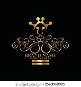 creative  initial  latter g logo design with modern business vector template.  creative isolated g monogram logo design with new latter logo golden color and black background . design of elements 