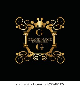 creative  initial  latter g logo design with modern business vector template.  creative isolated g monogram logo design with new latter logo golden color and black background . design of elements 