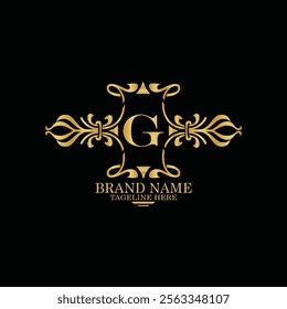 creative  initial  latter g logo design with modern business vector template.  creative isolated g monogram logo design with new latter logo golden color and black background . design of elements 