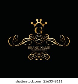 creative  initial  latter g logo design with modern business vector template.  creative isolated g monogram logo design with new latter logo golden color and black background . design of elements 