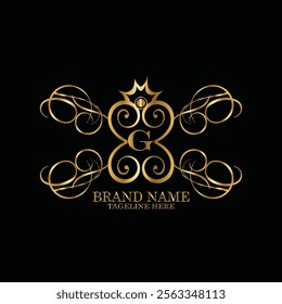 creative  initial  latter g logo design with modern business vector template.  creative isolated g monogram logo design with new latter logo golden color and black background . design of elements 