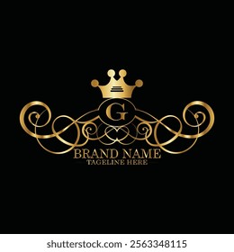 creative  initial  latter g logo design with modern business vector template.  creative isolated g monogram logo design with new latter logo golden color and black background . design of elements 