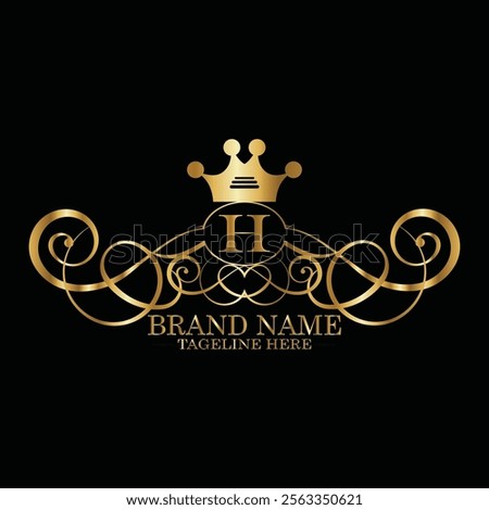 creative  initial  latter h logo design with modern business vector template.  creative isolated h monogram logo design with new latter logo golden color and black background . design of elements 